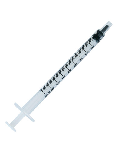Seringue à insuline 3 pièces non montée à faible espace mort 1 mL 1CC