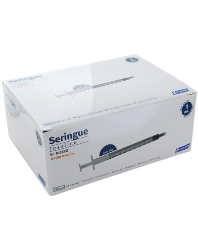 Seringue à insuline 3 pièces non montée à faible espace mort 1 mL 1CC