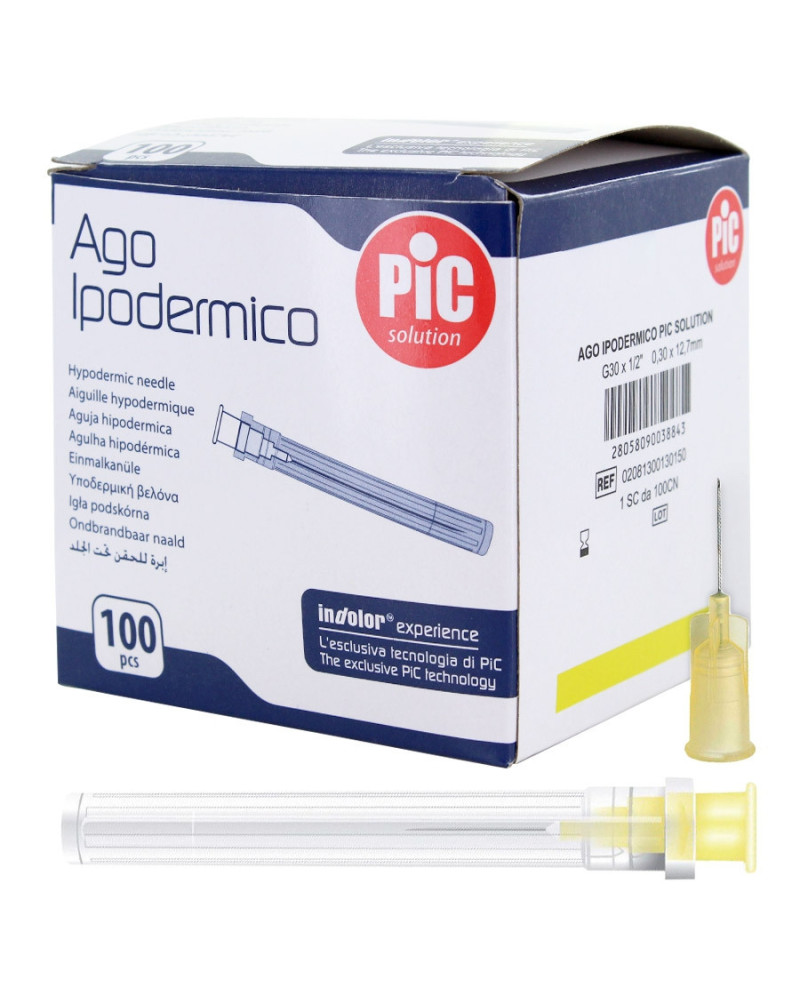 Aiguille de phlébologie PIC 30G x 12,7 mm micro-injection | Socimed