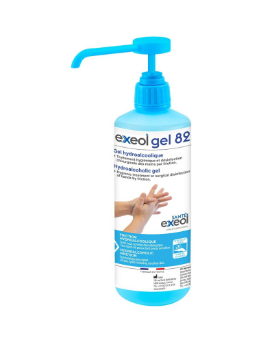 Gel hydroalcoolique Exeol Gel 82 mains provitamine B5 | Socimed