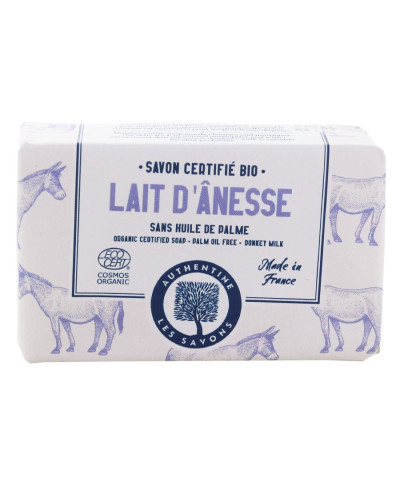 Savon solide au lait d'ânesse Bio Authentine 100g | Socimed