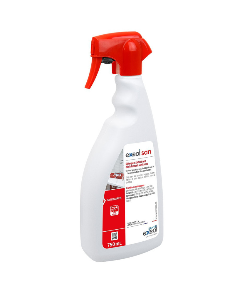 Détergent détartrant désinfectant sanitaires Exeol San | Socimed