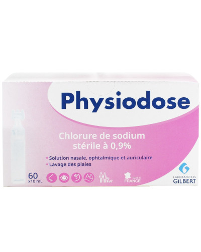 Physiodose sérum physiologique stérile NaCl 0,9% Gilbert | Socimed