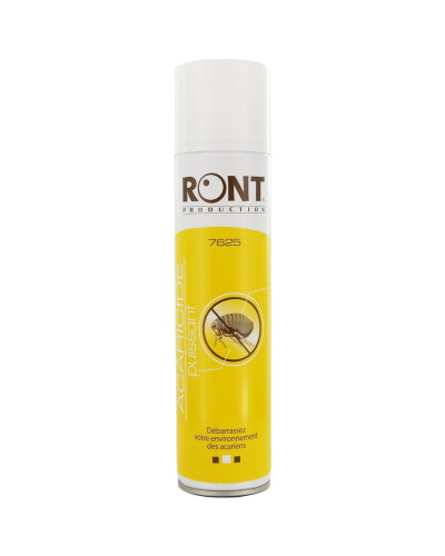 Bombe acaricide puissant Ront 400 ml acariens poussière | Socimed