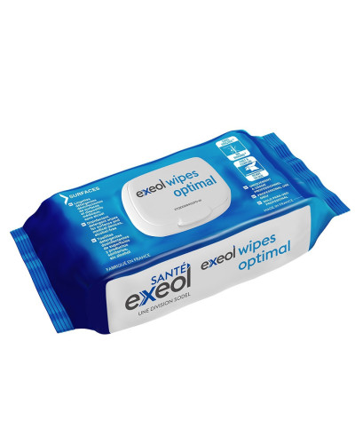 Lingettes détergentes désinfectantes Exeol Optimal Wipes | Socimed
