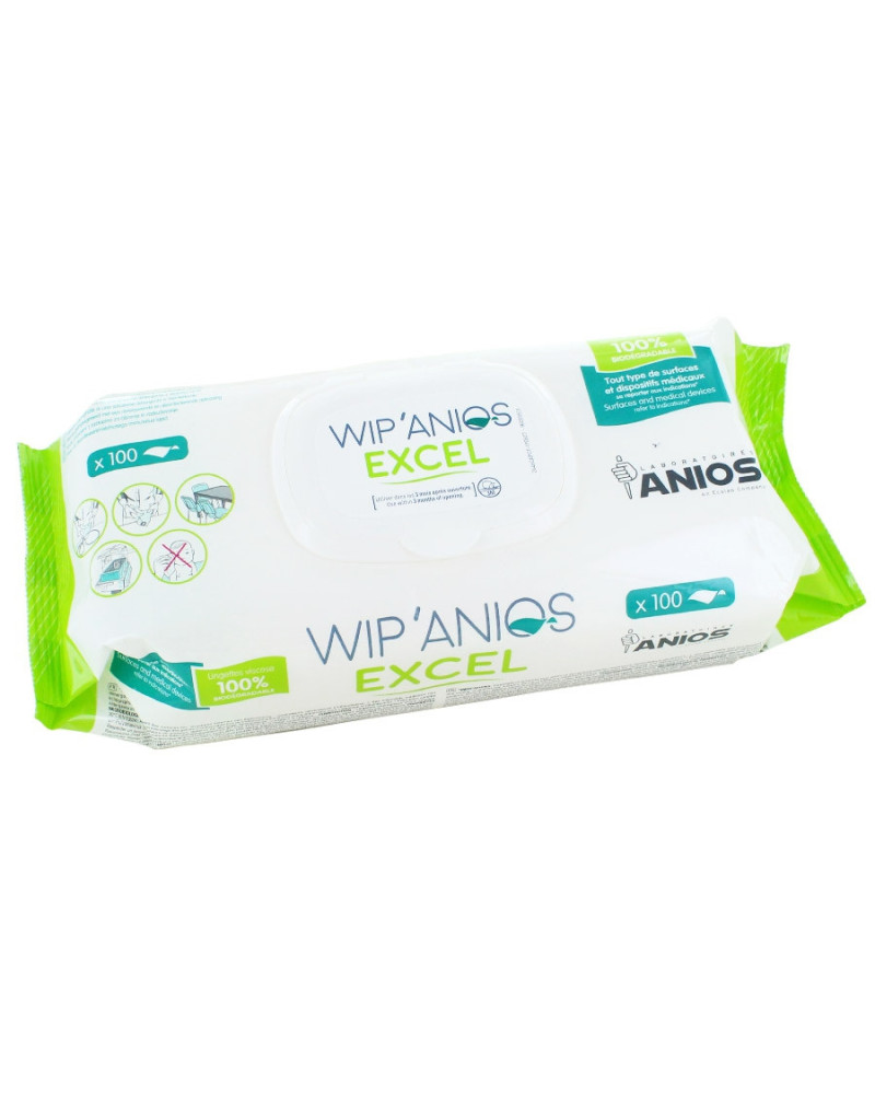 Lingettes Wip'Anios Excel biodégradables sachet 100 | Socimed