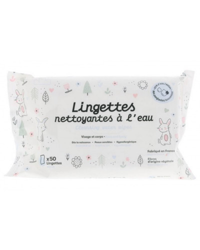 Lingettes nettoyantes à l'eau pour bébé Dou Lapinou | Socimed
