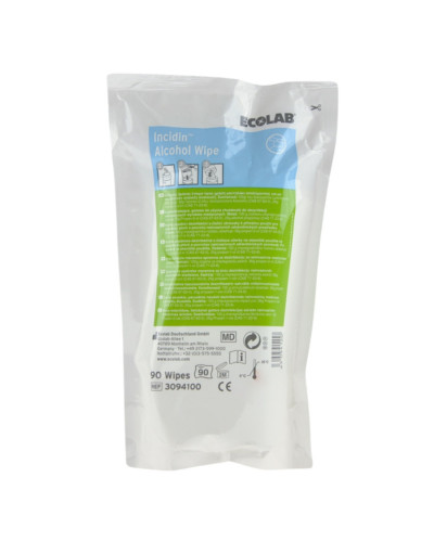 Sachet recharge 90 lingettes désinfectantes Incidin Alcohol Wipe |