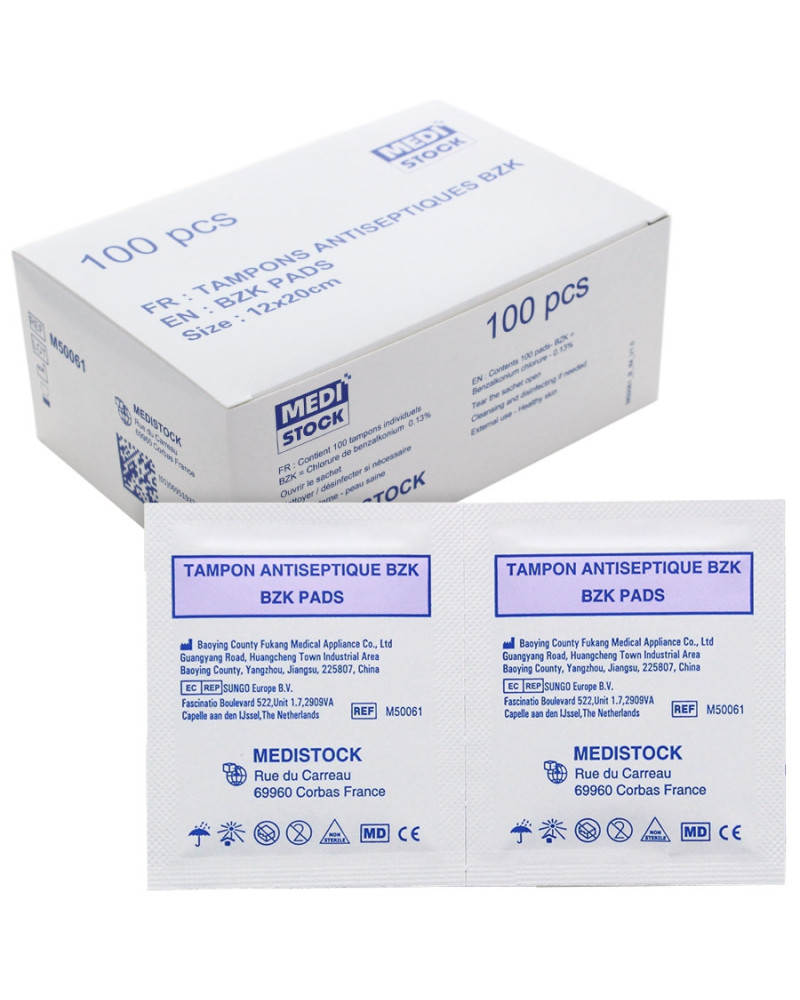 Lingettes antiseptiques chlorure de benzalkonium Medistock | Socimed