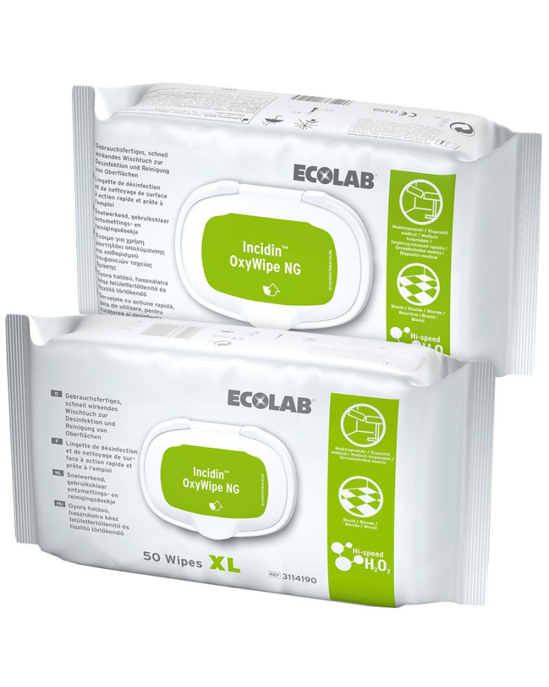 Lingettes Incidin OxyWipe NG dispositifs médicaux Ecolab | Socimed