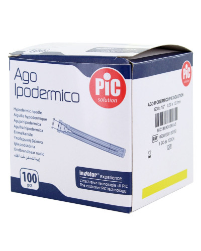 Aiguille de phlébologie PIC 30G x 12,7 mm micro-injection | Socimed