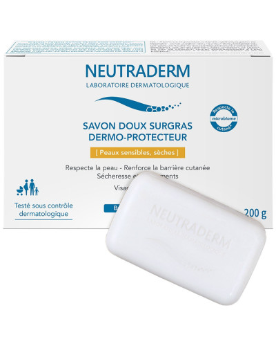 Savon doux surgras Neutraderm amande glycérine pH neutre | Socimed