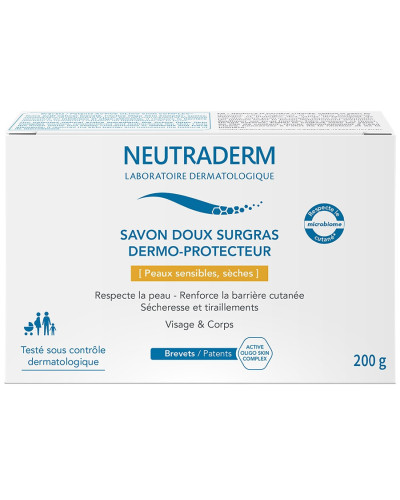 Savon doux surgras Neutraderm amande glycérine pH neutre | Socimed
