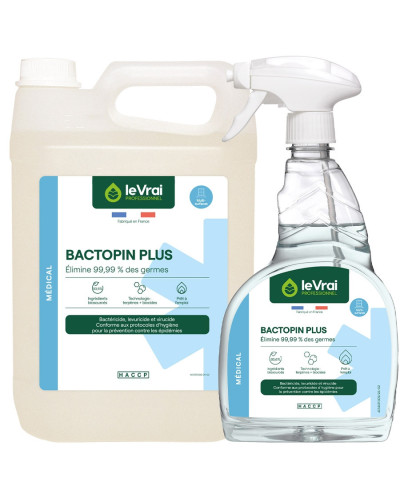 Désinfectant détergent Bactopin Plus virucide Coronavirus | Socimed