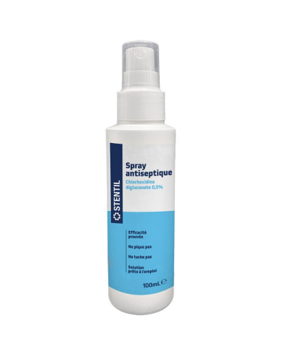 Spray antiseptique chlorhexidine 0,5% Stentil peau intacte | Socimed