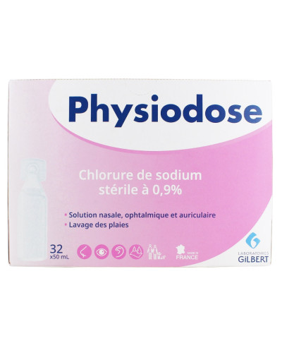 Physiodose sérum physiologique stérile NaCl 0,9% Gilbert | Socimed