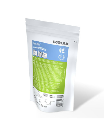 Sachet recharge 90 lingettes Incidin Alcohol Wipe Ecolab | Socimed