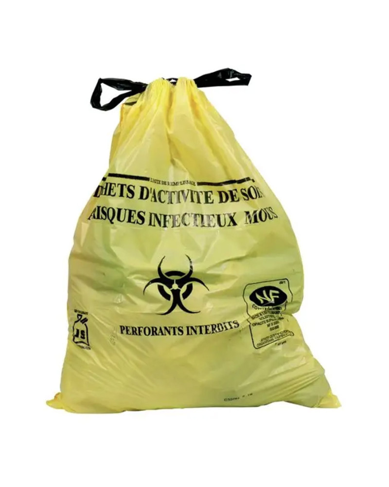 Sacs déchets médicaux DASRI jaunes polyéthylène | Socimed