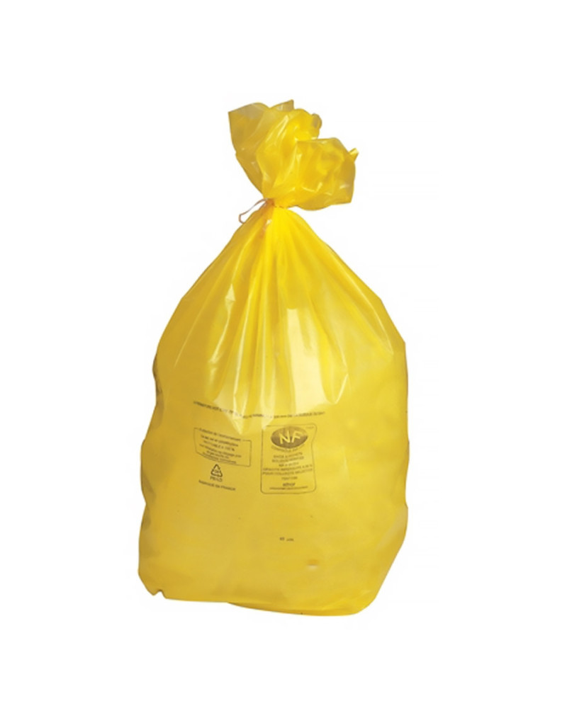 Sacs poubelle jaunes 110 litres polyéthylène 70x110 cm | Socimed