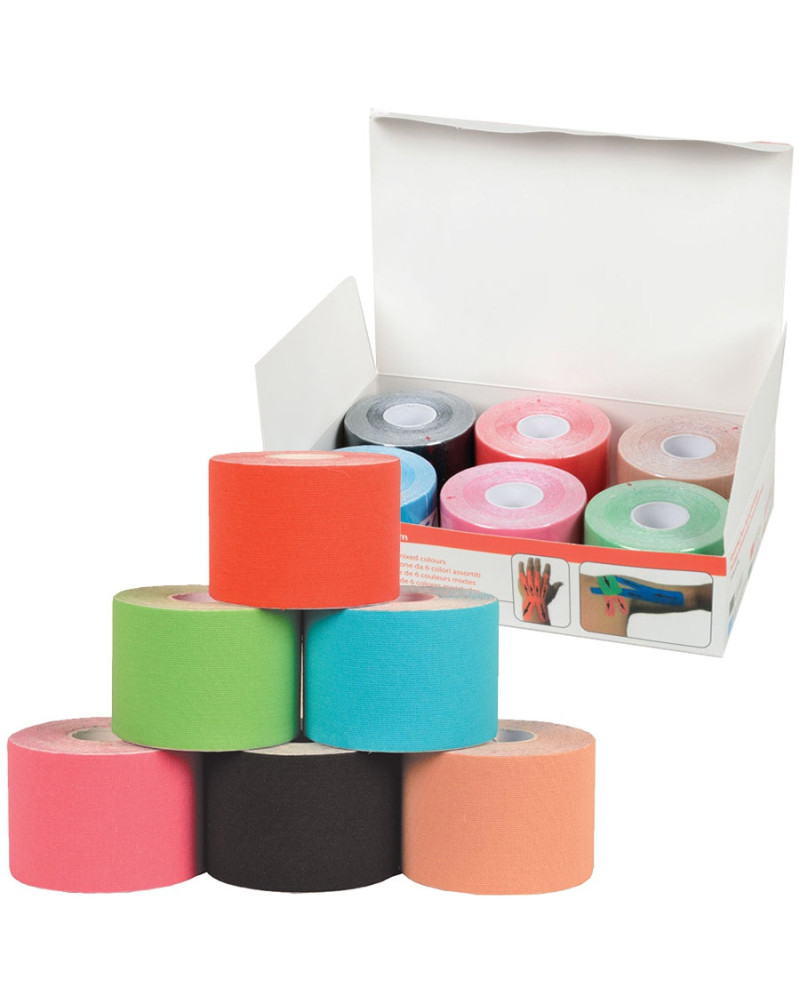 Bande de taping Gima 5 cm boîte 6 couleurs mixtes | Socimed