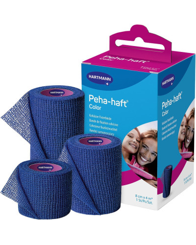 Bande cohésive Peha-haft Color Hartmann bleu fixation | Socimed