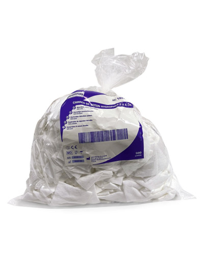 Carrés de coton Euromedis sachet 500 5x5 cm | Socimed