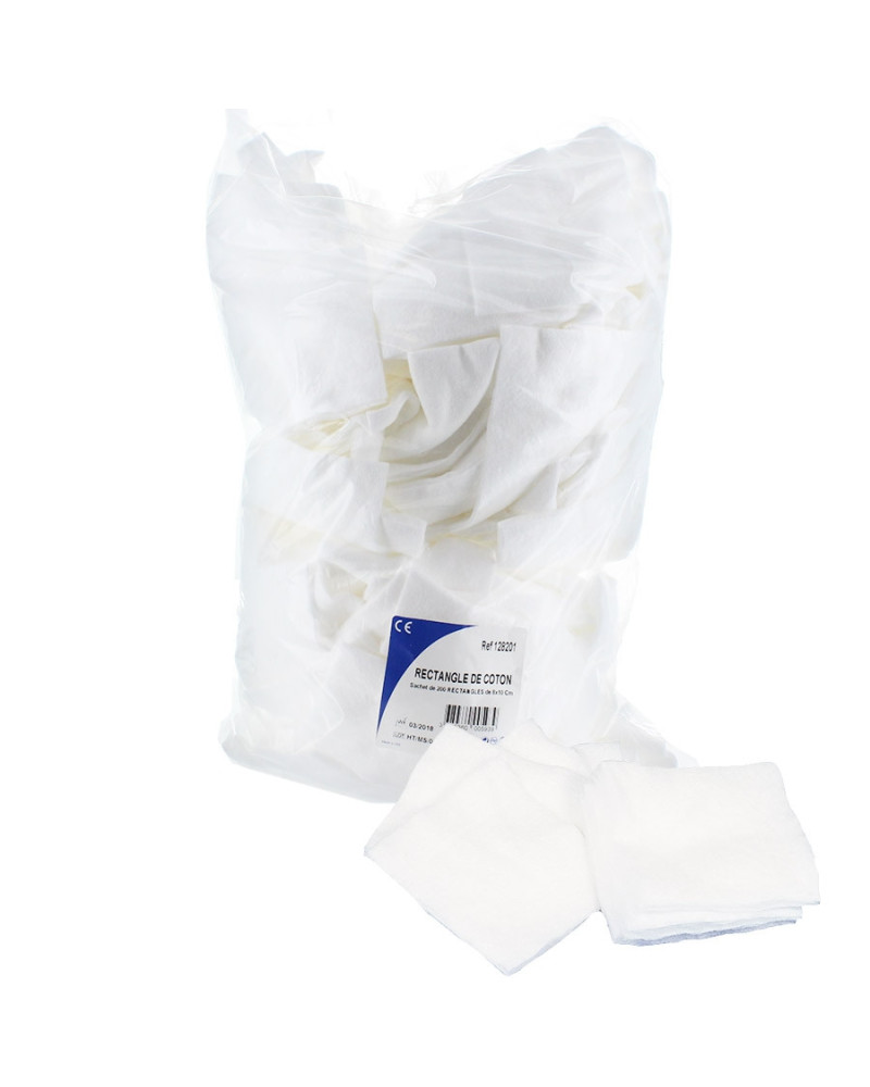 Rectangles de coton Euromedis sachet 200 8x10 cm | Socimed