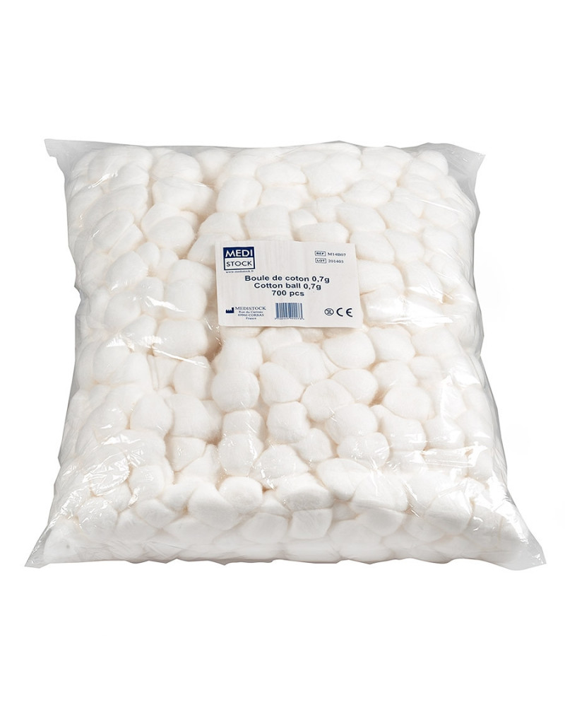 Boules de coton Medistock sachet 700 hydrophile 100% coton | Socimed