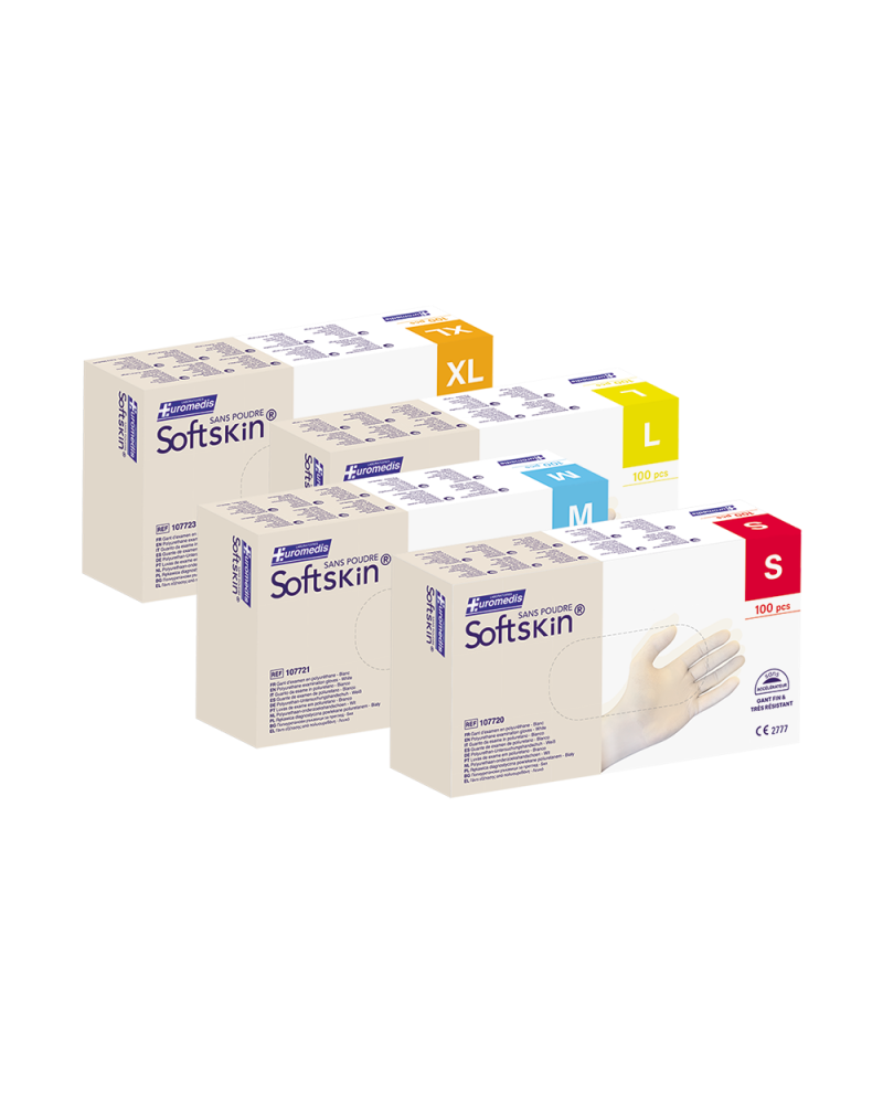 Gant d'examen en polyuréthane sans poudre 240mm - SOFTSKIN - Boîte de 100
