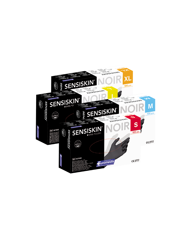 Gant d'examen en nitrile sans poudre 240mm - SENSISKIN NOIR