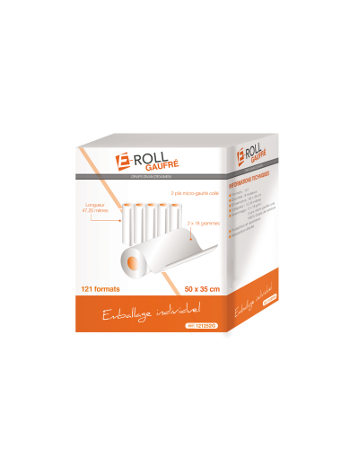 Drap d'examen - E-ROLL GAUFRÉ 121 formats - Carton de 9 rouleaux