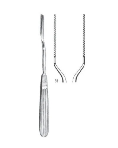 Scie nasale de Joseph, 19,5 cm, coudée à droite
