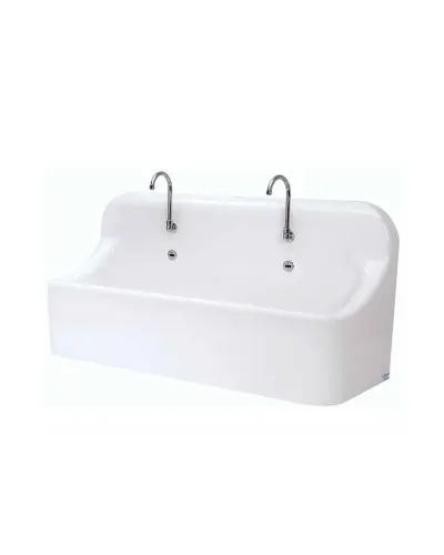 Lave-mains Inox Mural Commande Fémorale Poussoir Occulte 250x300x250 Mm - Hygiène Professionnelle