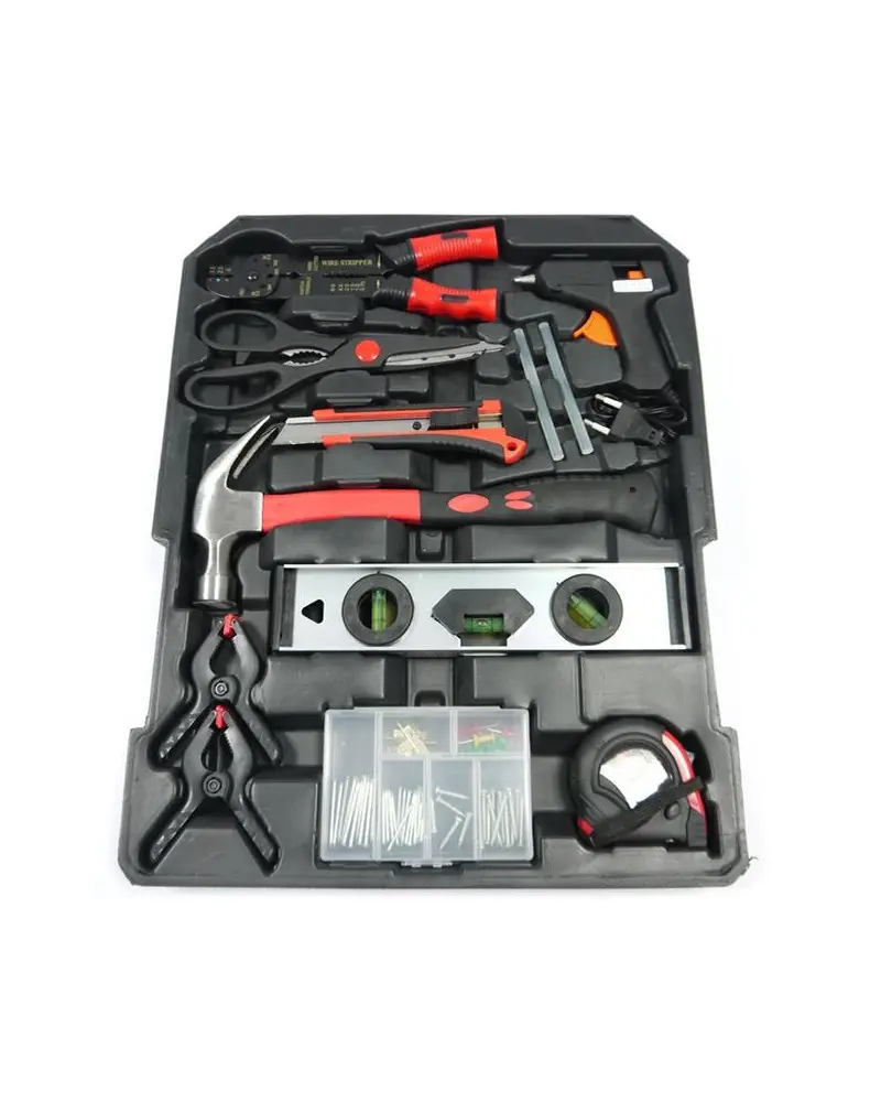 Mallette d'outillage 216 outils – 12 clés mixtes de 8 à 19 mm – 30 douilles 6
