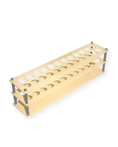Porte-flacons Laboratoire PP 40 Trous - Tubes 10-15ml Diamètre 2.5cm - Organiseur Compact Blanc