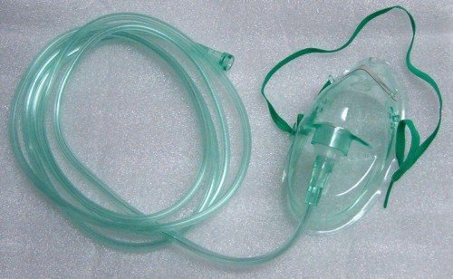 Masque à oxygène allongé pour adulte avec tube sûr de 2,1 m, concentration  moyenne, sans latex (1)